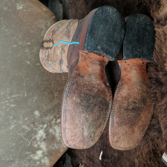 JOHNNY RINGO JR922-38 distressed brown/tan  Arrow cowgirl boots square toe sz 5B - Picture 14 of 16